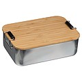 stainless steel lunchbox with bamboo lid