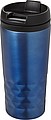 Stainless steel travel mug (300 ml) with black lid, also available with coloured stainless steel.