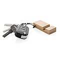 Standkey bamboo keychain phone stand, brown