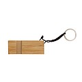 Standkey bamboo keychain phone stand, brown