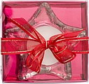 Star-shaped glass candle holder, including candle Nisha