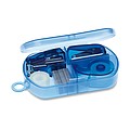 Stationery set in plastic box, transparent blue