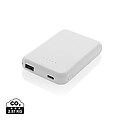 Stellar RCS recycled plastic 5000 mah 5W magnetic powerbank, white