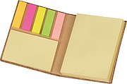 Sticky marker and sticky note book in a cork envelope