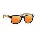 Sunglasses with bamboo arms, orange