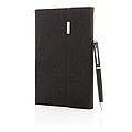Swiss Peak deluxe A5 notebook and pen set,black