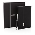 Swiss Peak deluxe A5 notebook and pen set,black