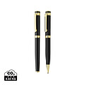 Swiss Peak Luca RCS recycled brass deluxe pen set, black