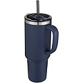 Sydney 1200 ml double wall RCS certified copper vacuum insulated tumbler with straw, navy