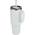 Sydney 1200 ml double wall RCS certified copper vacuum insulated tumbler with straw, white