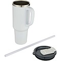 Sydney 1200 ml double wall RCS certified copper vacuum insulated tumbler with straw, white
