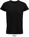 T-shirt SOLS CRUSADER MEN - ROUND-NECK FITTED JERSEY T-SHIRT, deep black, L