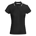 Tamil short sleeve womens sports polo, black, size S