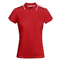 Tamil short sleeve womens sports polo, red, size S