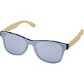 Tan sunglasses with bamboo temples, silver