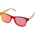 Tan sunglasses with bamboo temples, yellow