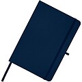 Teak A5 recycled hard cover notebook with lined pages, navy