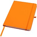 Teak A5 recycled hard cover notebook with lined pages, orange