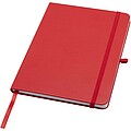 Teak A5 recycled hard cover notebook with lined pages, red