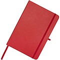 Teak A5 recycled hard cover notebook with lined pages, red