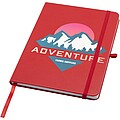 Teak A5 recycled hard cover notebook with lined pages, red