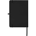 Teak A5 recycled hard cover notebook with lined pages, solid black