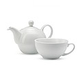 Teapot and cup set, white