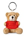 Teddy bear key ring, red