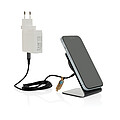Terra aluminium 15W magnetic wireless charging phone stand, grey