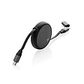 Terra RCS recycled aluminium retractable 240W 2-in-1 cable, black