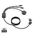 Terra RCS rPET 6-in-1 charging cable with watch charger, grey