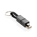 Terra recycled aluminum 4 in 1 60W fast charging cable, grey