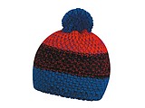 Three rows winter hat, ultramarin+black+red