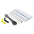 Tierra 2pcs straw and cutlery set in pouch