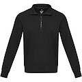 Tin unisex Aware™ recycled quarter zip sweater, solid black
