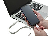 TPE lanyard and charging cable in one.