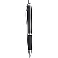 Transparent Ball pen with rubber grip., black