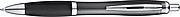 Transparent Ball pen with rubber grip., black