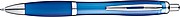 Transparent Ball pen with rubber grip., blue