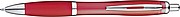 Transparent Ball pen with rubber grip., burgundy