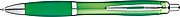 Transparent Ball pen with rubber grip., green