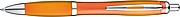 Transparent Ball pen with rubber grip., orange