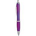 Transparent Ball pen with rubber grip., purple