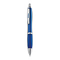 Transparent Ball pen with rubber grip., turquoise