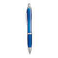 Transparent Ball pen with rubber grip., turquoise