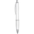 Transparent Ball pen with rubber grip., white