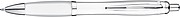Transparent Ball pen with rubber grip., white