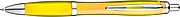 Transparent Ball pen with rubber grip., yellow