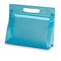 Transparent cosmetic pouch, blue