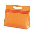 Transparent cosmetic pouch, orange